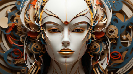 Synthetic intelligence. Created with Generative AI.の素材