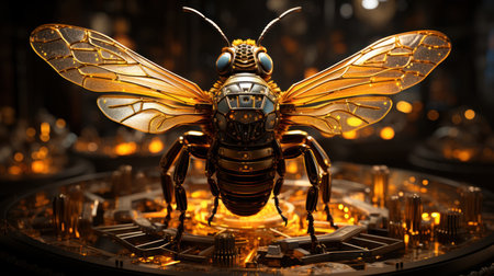 The dance of the bee. Created with Generative AI.の素材