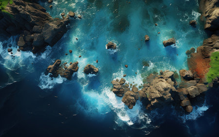 Desert isle's secrets. Created with Generative AI.の素材