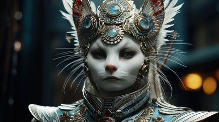 Mystical feline allure. Created with Generative AI.の素材