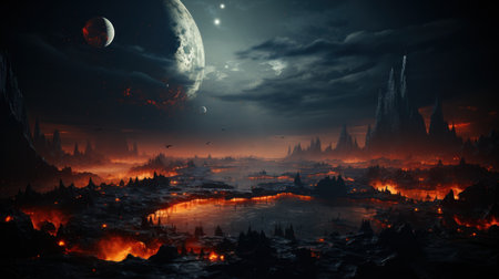 Cosmic cataclysm. Created with Generative AI.の素材