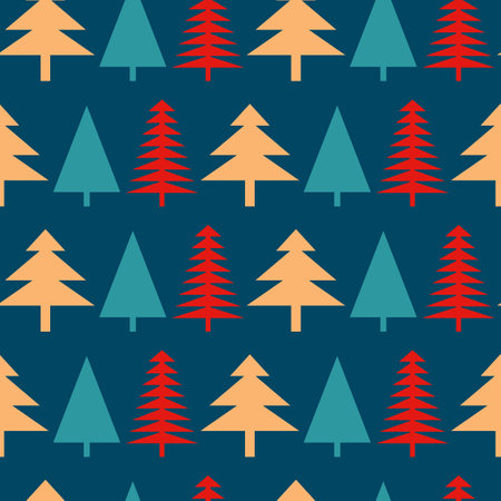Seamless New Year and Christmas pattern in scandinavian style. vector illustration.のイラスト素材
