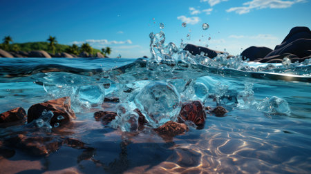 Every drop matters: Crystal clear inspiration. Created with Generative AI.の素材
