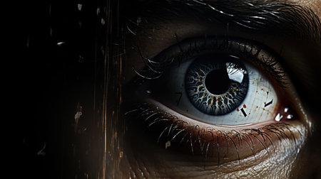 A close-up of a clock face, showing the time as "now.". Created with Generative AI.の素材