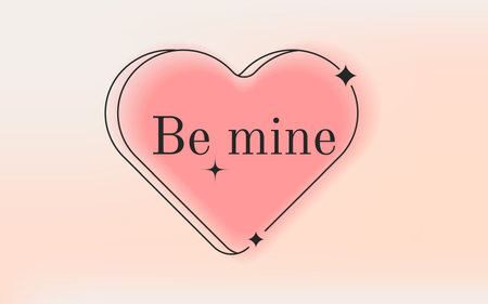 A contemporary design template for Valentine's Day and Love-themed cards, banners, posters, covers. Incorporating trendy minimalist aesthetics gradients, typography, and a Y2K-inspired background.のイラスト素材