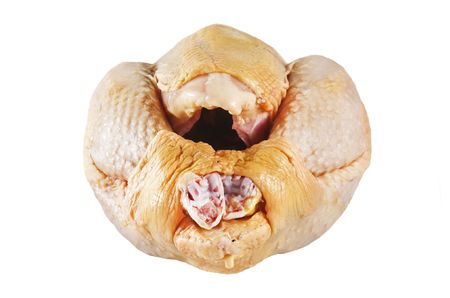 raw chicken isolated on white backgroundの写真素材