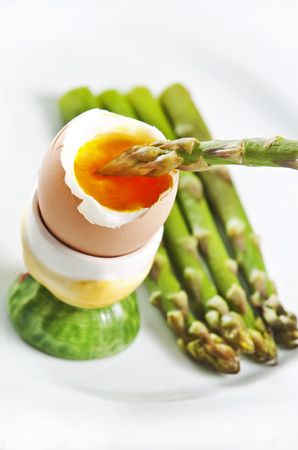Healthy breakfast served on white plate の写真素材