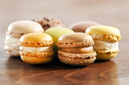 an assortment of french macaron sweetsの写真素材