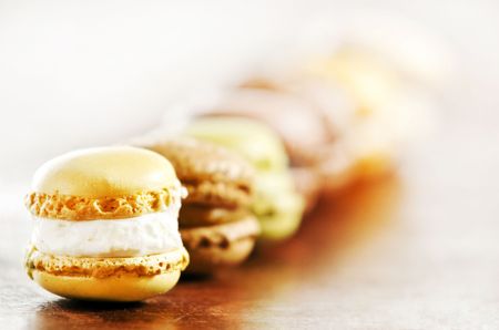 an assortment of french macaron sweetsの写真素材