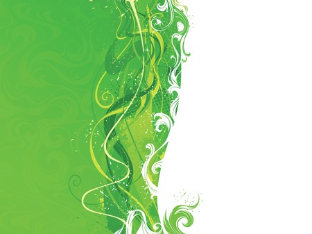 Abstract green and white wavy background. There are places for your text on green and white areas.のイラスト素材