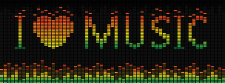 Text \\\"I love musi\\\" on equalizer for your design.のイラスト素材
