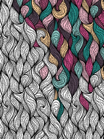 Abstract wave background. Ornate background with white and colour waves.のイラスト素材