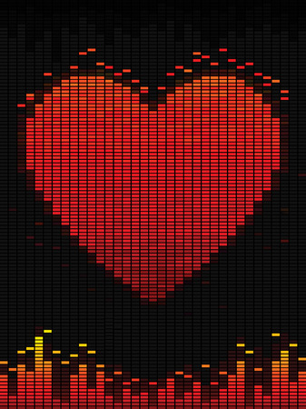Music of love.  Heart on equalizer for your design.のイラスト素材