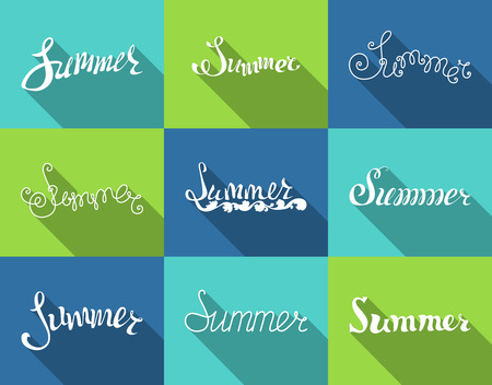 Flat summer letteringのイラスト素材