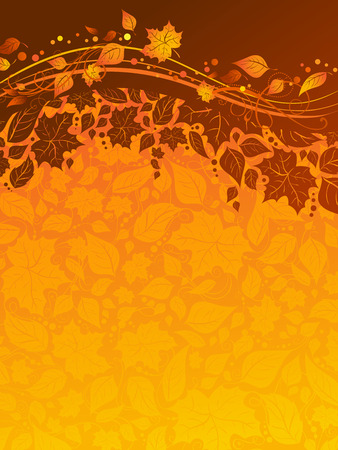 Autumn background. Bright fall background with pattern of leaves and place for text.のイラスト素材