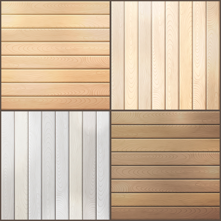 Set of wood plank backgrounds. Various square backgrounds with horizontal and vertical planks.のイラスト素材