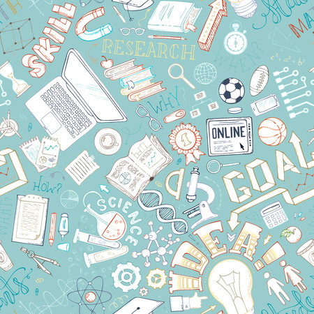 Vector seamless education patternのイラスト素材