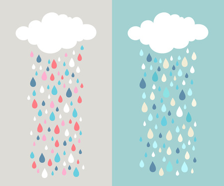 Cute vector illustrations for kid's room, invitation or greeting card. Two variations.のイラスト素材