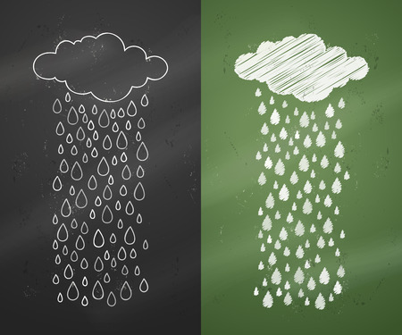 Cute vector illustrations for kid's room, invitation or greeting card. Two variations.のイラスト素材