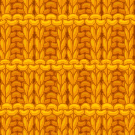 Hand-drawn yellow cotton cloth boundless background. High detailed woolen hand-knitted fabric material.のイラスト素材