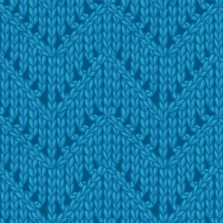 Lace wool hand-knitted fabric material. High detailed knitting boundless background. Hand-drawn blue jersey knitwear.のイラスト素材
