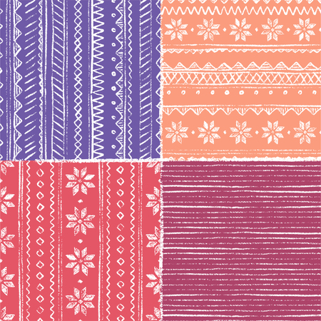 Scandinavian boundless background. Vector hand-drawn illustration.のイラスト素材