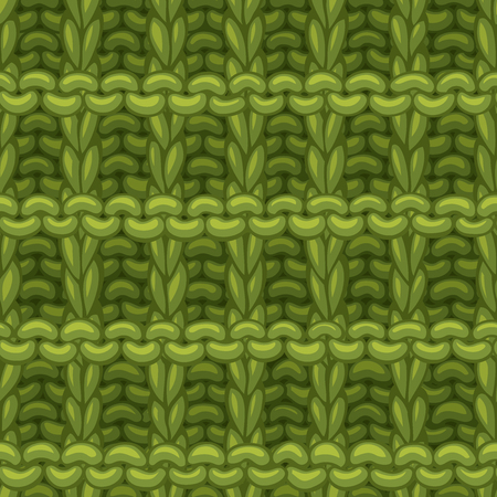 Hand-drawn green cotton cloth boundless background. High detailed woollen hand-knitted fabric material.のイラスト素材