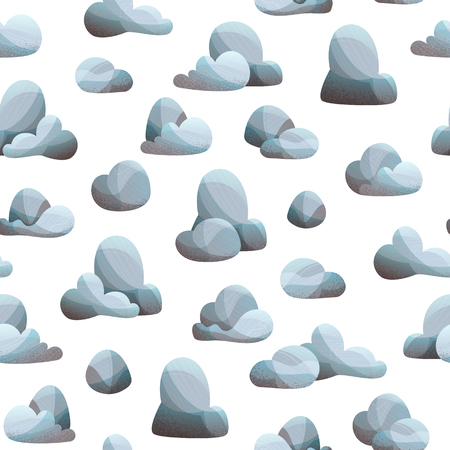 Grey stones on white. Flat boundless background with modern noise texture, lights and shadows.のイラスト素材