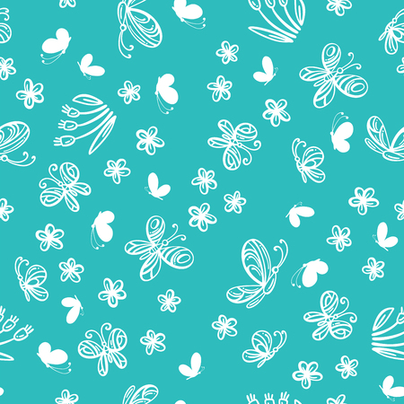 White contours on bright blue background. Bright boundless background for your summer design.のイラスト素材