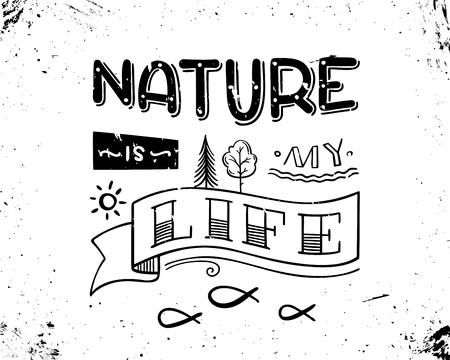Unique hand-drawn quote. Vector grunge lettering. Ready to use prints for poster, mug, banner, bag, card or t-shirt design.のイラスト素材
