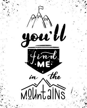 Unique hand-drawn quote. Vector grunge lettering. Ready to use prints for poster, mug, banner, bag, card or t-shirt design.のイラスト素材
