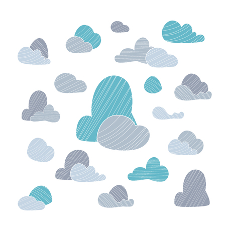 Big and small stones isolated on a white background. Flat illustration. Elements for your design.のイラスト素材