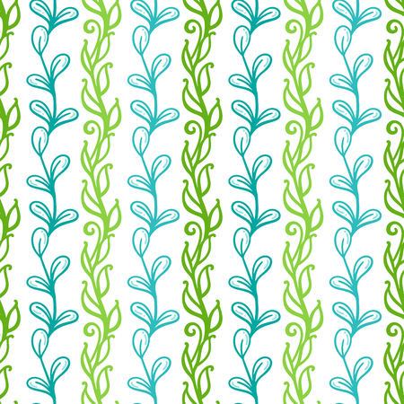 Vertical linear stems and leaves on a white. Bright boundless background for your summer design.のイラスト素材