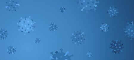 Coronavirus pandemic background with virus cells. Disease germ, pathogen organism, infectious micro virology wallpaper. Coronavirus protection backdrop, virus prevention vector illustration. のイラスト素材