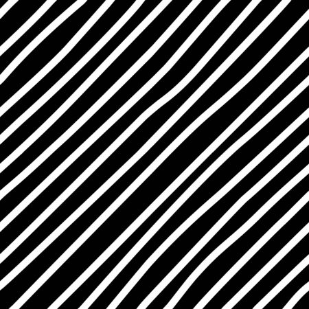 Diadonal freehand lines seamless pattern. Chalk hand drawn irregular thick strokes line art. Monochrome vector texture. Wrapping paper, wallpaper, textile, surface designのイラスト素材