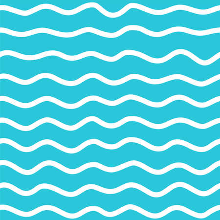 Hand drawn waves seamless pattern. Irregular horizontal lines, thick doodle drawing. Handdrawn line art. Monocolor vector texture. Fabric, textile, wrapping paper, wallpaper design, printableのイラスト素材