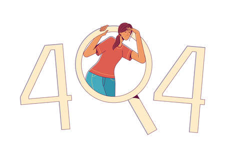 404 error page not found cartoon onboarding illustrationのイラスト素材