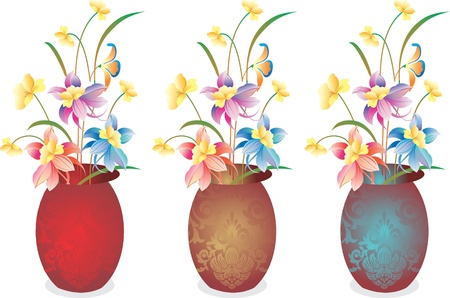 Vector flower vaseのイラスト素材
