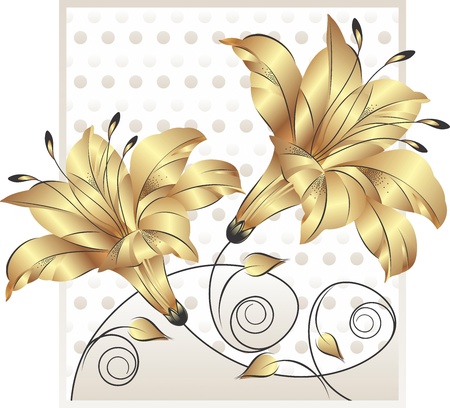 Fancy golden flower designのイラスト素材