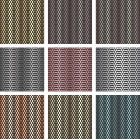 Set of seamless metal backgroundsのイラスト素材