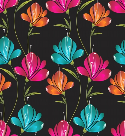 Seamless wallpaper of creative flowersのイラスト素材