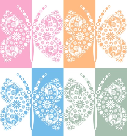 Creative  butterfly in mirror effectのイラスト素材