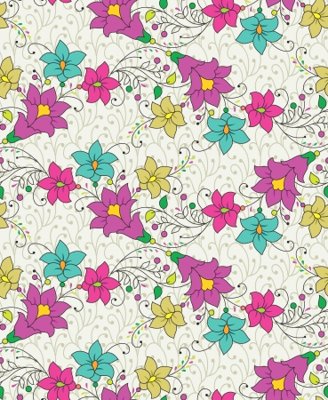 Vector floral seamless patternのイラスト素材