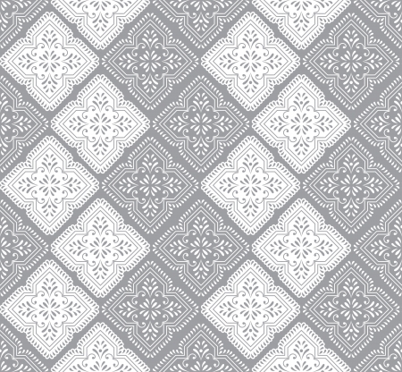 Seamless paisley wallpaper in silverのイラスト素材