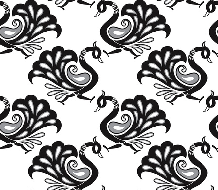 Seamless peacock background and wallpaperのイラスト素材