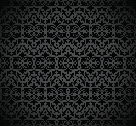 Seamless royal black wallpaper designのイラスト素材