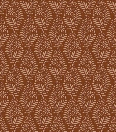Seamless floral brown wallpaperのイラスト素材