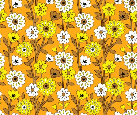 Seamless fancy flower wallpaper-backgroundのイラスト素材