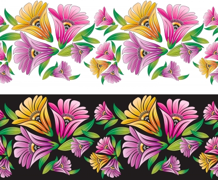 Seamless floral borderのイラスト素材