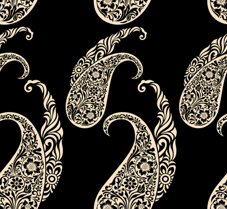 Seamless dark paisley patternの写真素材